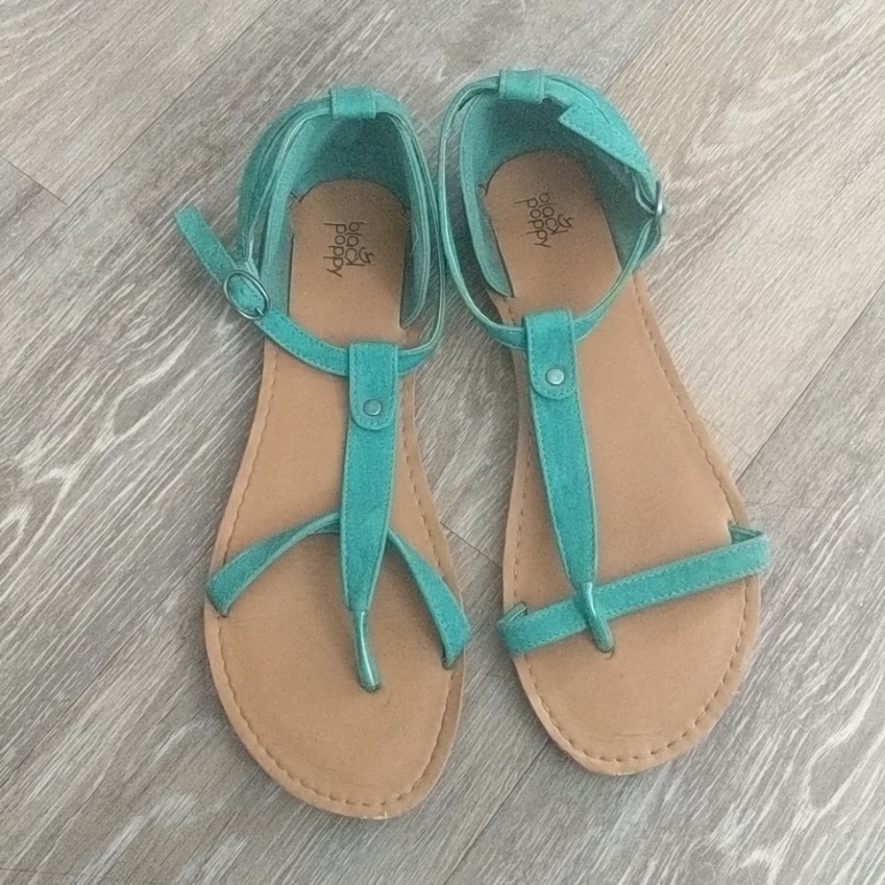 Teal strappy sandals